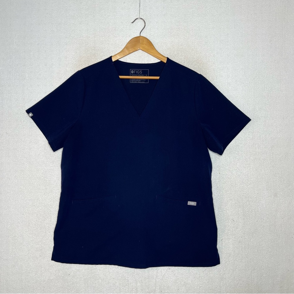 Figs Navy Blue Vneck Women’s Scrub Nurse Doctor Top Size XL